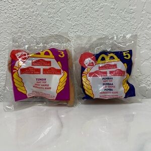 Vintage Timon and Pumbaa Soft Happy Meal Toys - Lion King